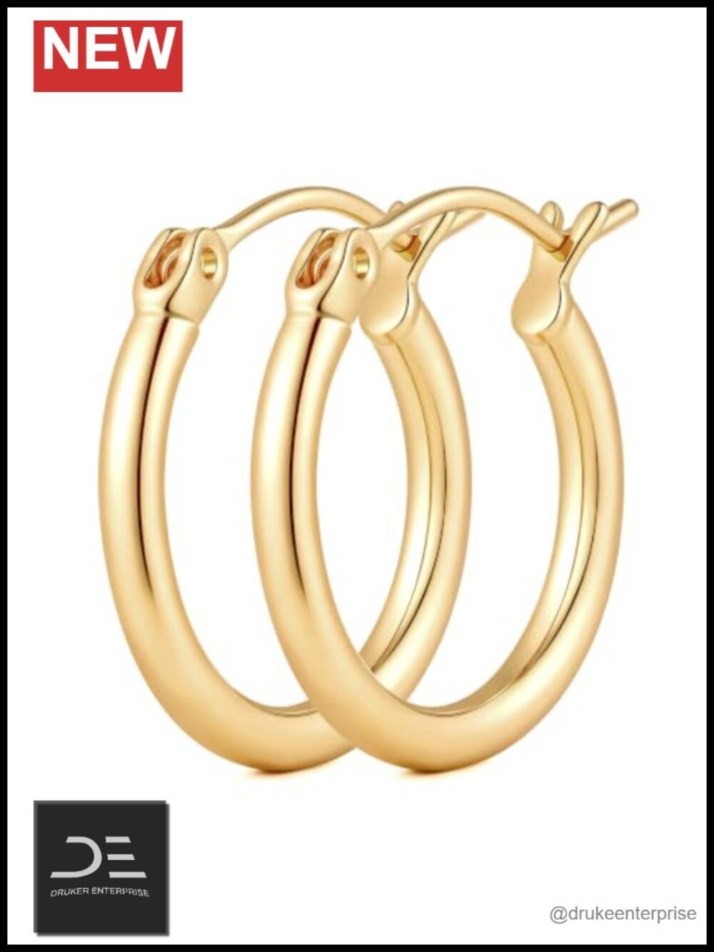 14K Gold Plated Small Hoop Earrings for Women Huggie Style
